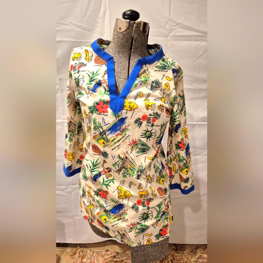 J.Crew Ladies Medium Hawaiian Print Poplin Tunic